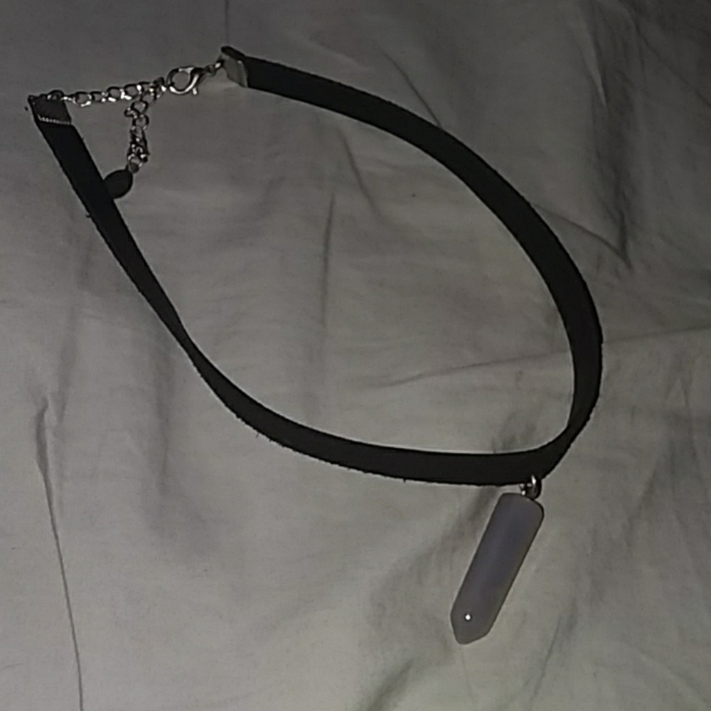 Velvet choker with smokey purple cristal charm
